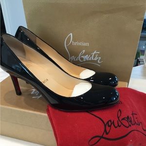 Christian Louboutin Simple Pump 70mm Patent Calf BLACK 36.5